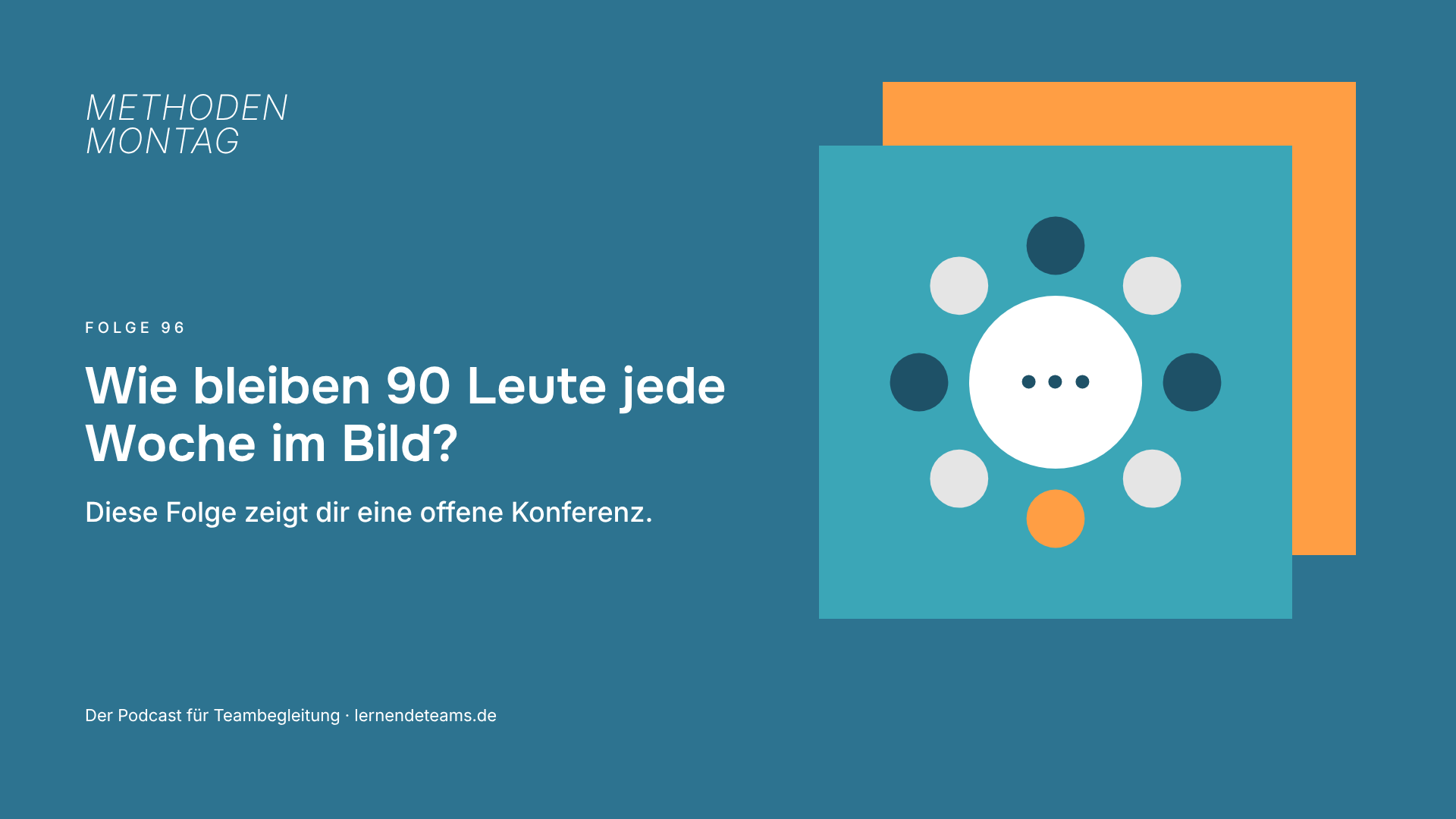 Wie bleiben 90 Leute jede Woche im Bild? Diese Folge zeigt dir eine offene Konferenz.